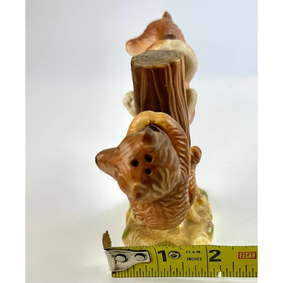 Vintage Kitschy Bear Cubs Salt And Pepper Shakers Cute Hanging On A Tree Design - Picture 9 of 12